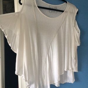 Free People White Top Cut Out shoulders