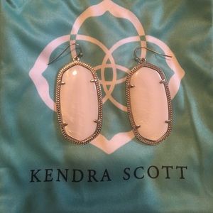 Danielle Silver and White Kendra Scott earrings