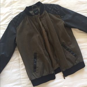 Faux Leather and Hunter Green Jacket