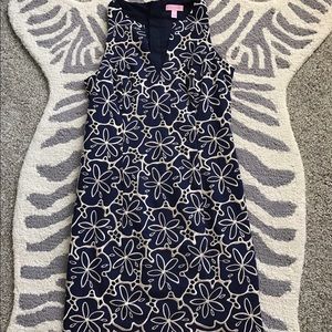 Lilly Pulitzer Navy and Gold Shift Dress