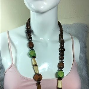 New wood geometric necklace