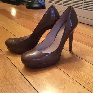 Brown Vince Camuto Patent Leather Pumps