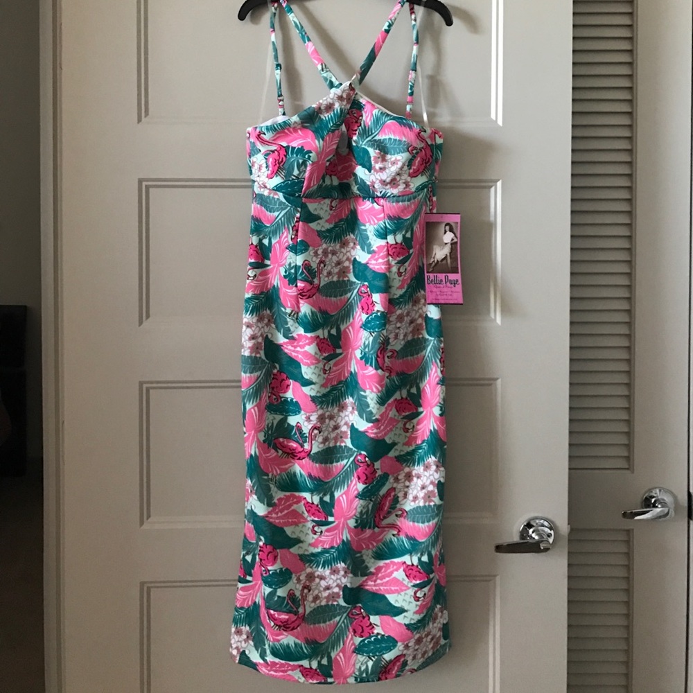Bettie Page Flamingo Dress New with Tags