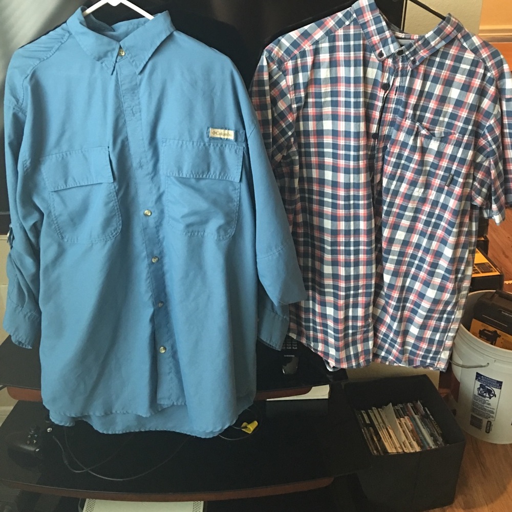 2 IN 1 SALE!!! 2 Colombia men's Larger shirts