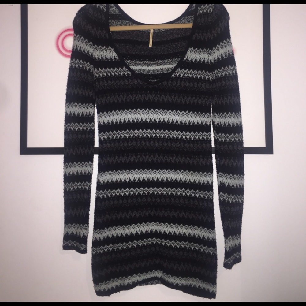 Free People Knit Zigzag Sweater Dress