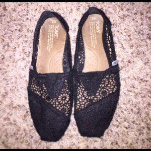 Crochet Black Toms! Size 7