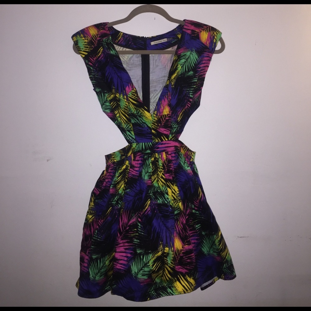 Party dress with cutouts