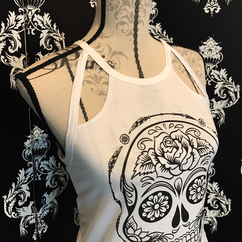 💀 NWT! Stylish Sugar Skull Tank! 💀 - Picture 2 of 5