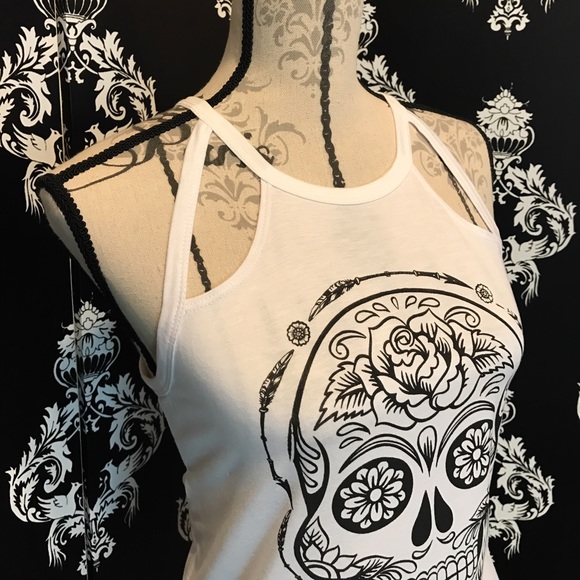 💀 NWT! Stylish Sugar Skull Tank! 💀 - Picture 2 of 5