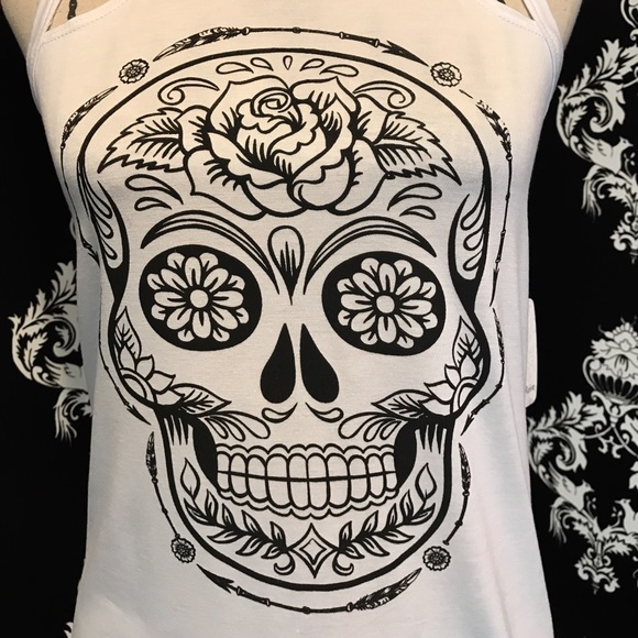 💀 NWT! Stylish Sugar Skull Tank! 💀 - Picture 3 of 5