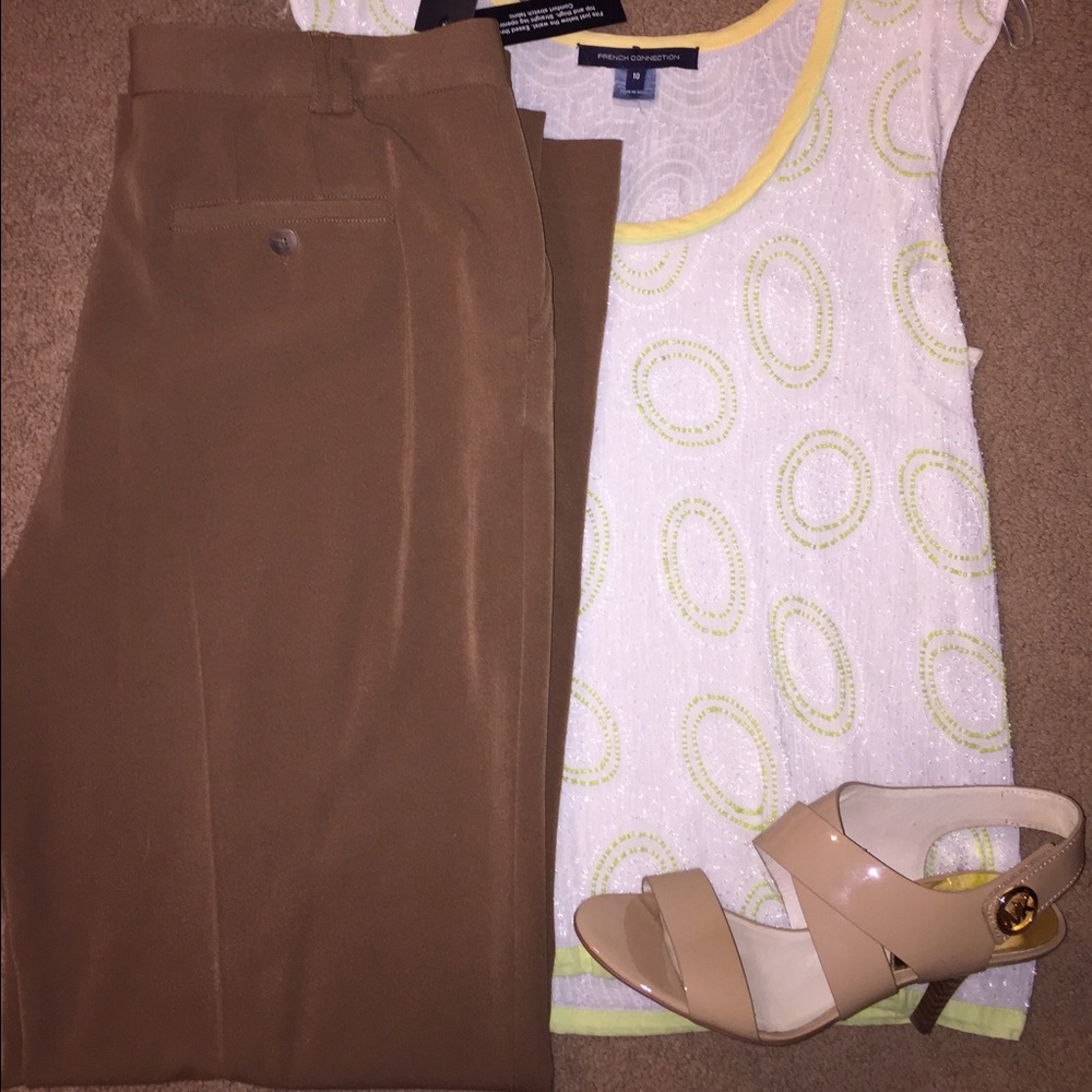Rafaella stretch light brown slacks size 14