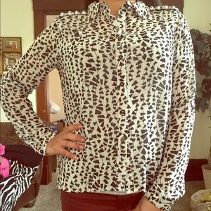 Black and white blouse