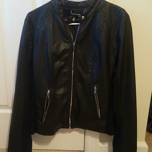 Black leather (faux) jacket