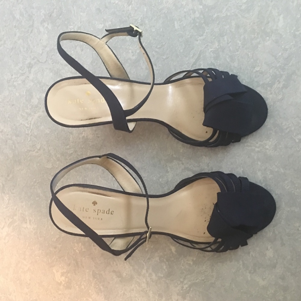 Navy party wedges! Great glam strappy woven wedge