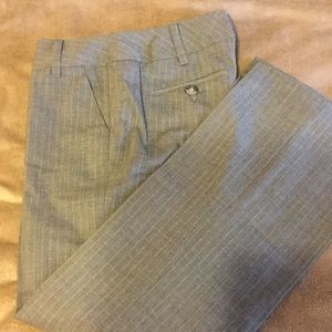Banana Republic Martin Fit Gray, White Pinstripes
