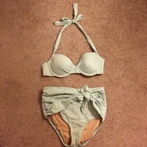 High waisted jcrew bikini in like aqua color