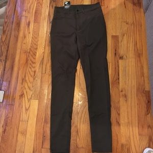 Dark olive skinny high waist pants