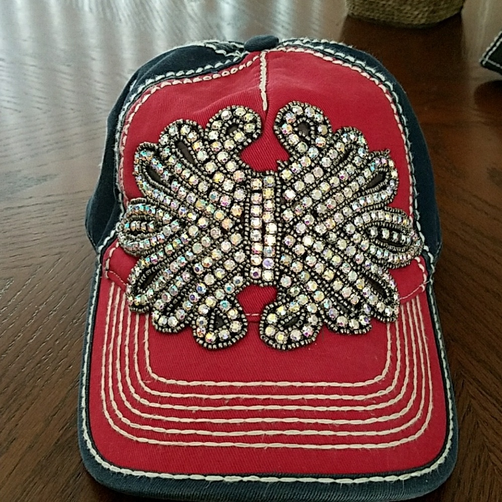 Bling cap navy and red