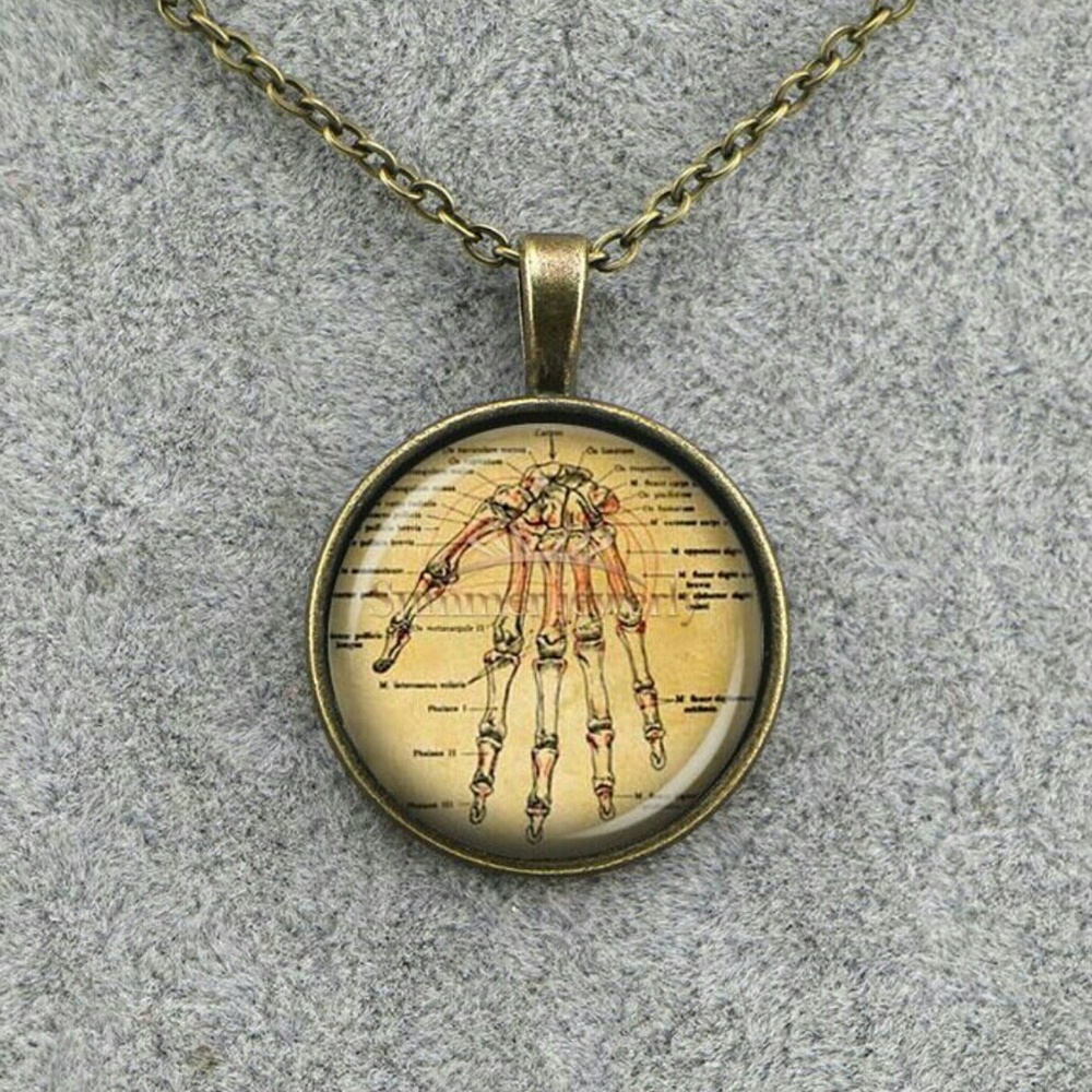 Skeletal Hand Necklace