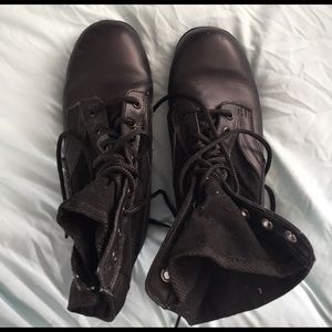 Black combat boots