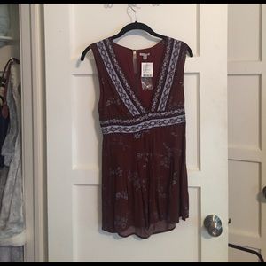 Brown sleeveless romper