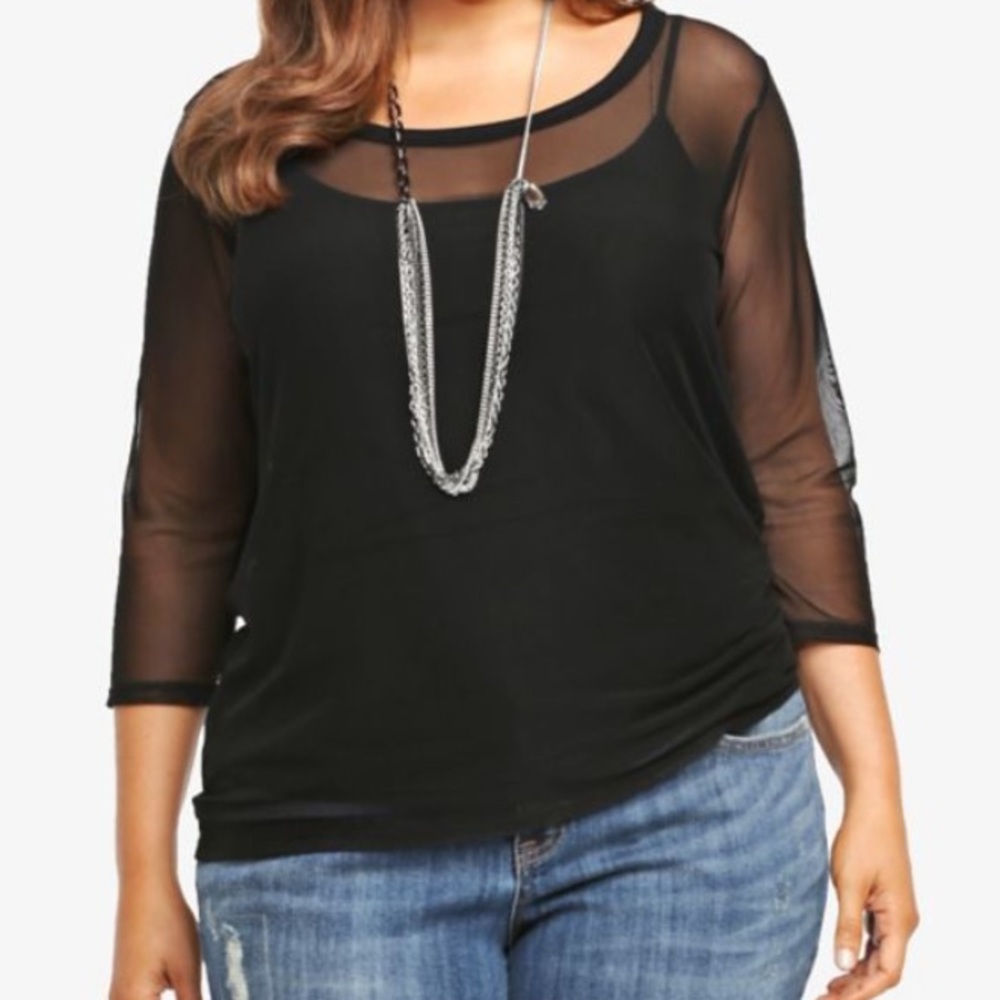 SOLD ‼️ plus size black mesh torrid top 🖤 NWOT