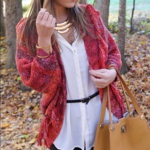 Anthropologie tasseled cocoon cardigan