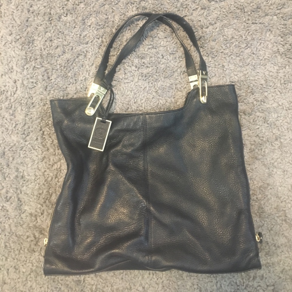 Vince Camuto Black Leather Shoulder Purse