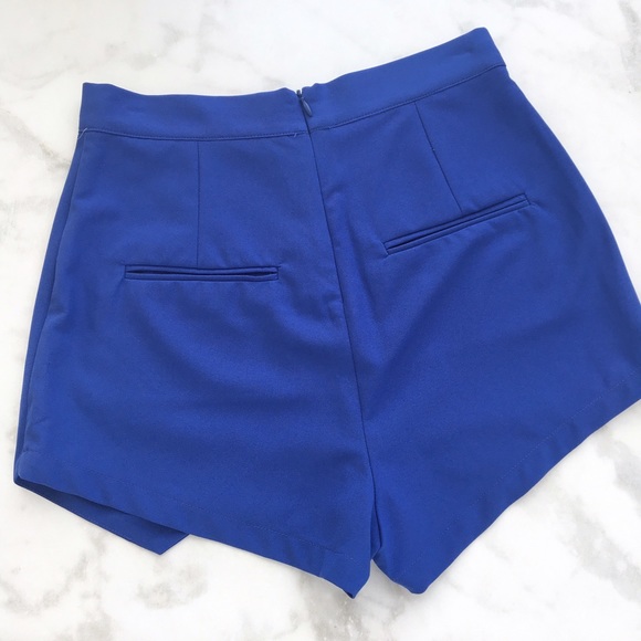 Royal Blue Foldover Shorts - Picture 4 of 8