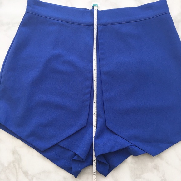 Royal Blue Foldover Shorts - Picture 6 of 8