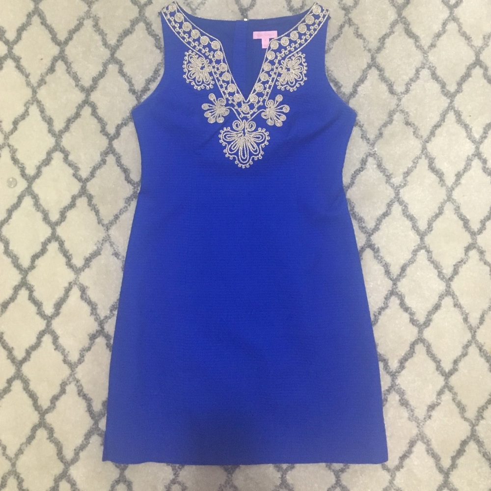 Cobalt with gold detail Lily Pulitzer dress