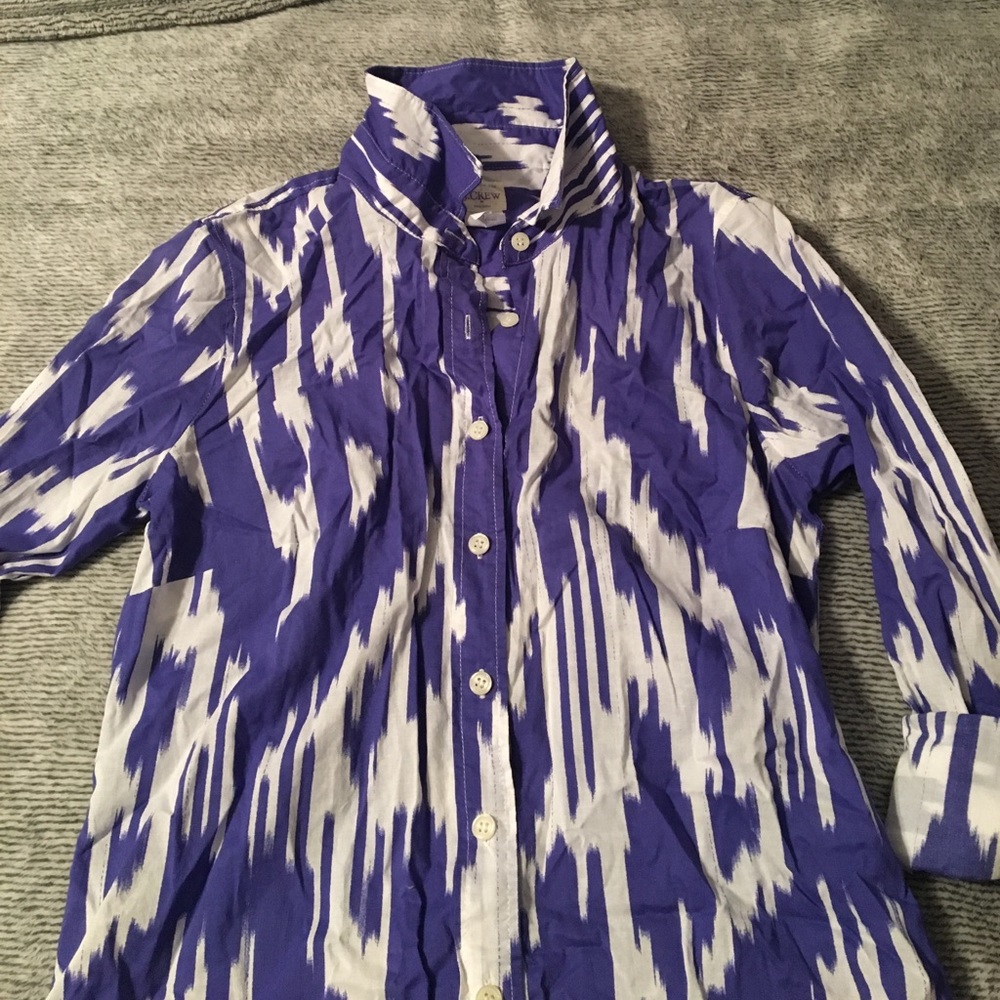 J crew xs patterned button down
