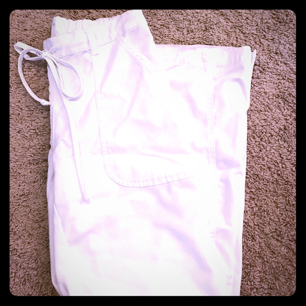 White scrub pants