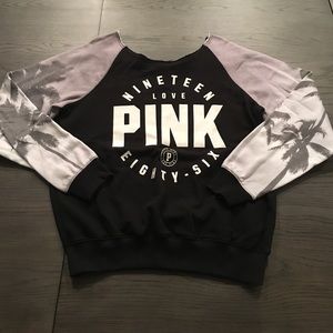 VS PINK OFF THE SHOULDER SWEATSHIRT