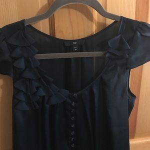 Gap satin finish cap-sleeve blouse