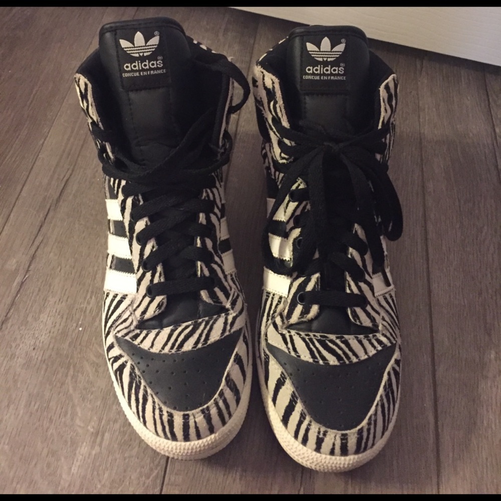 Zebra print Adidas high tops