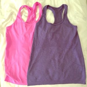 Lululemon Tanks - size 6 EUC pink & purple