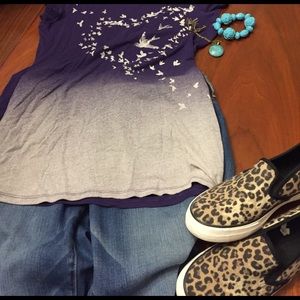 Sequin graphic tee top