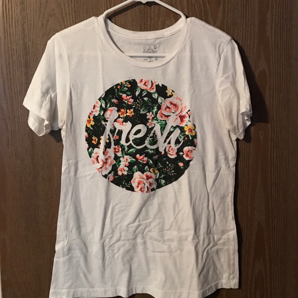 White floral fresh top