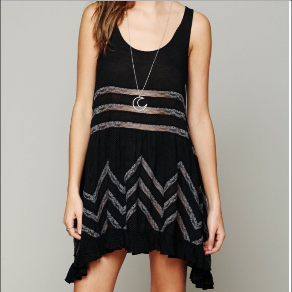 Free People Voile and Lace Trapeze Slip Dress
