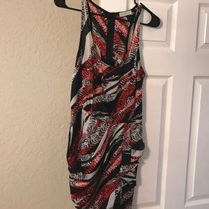 Silk red and black dress