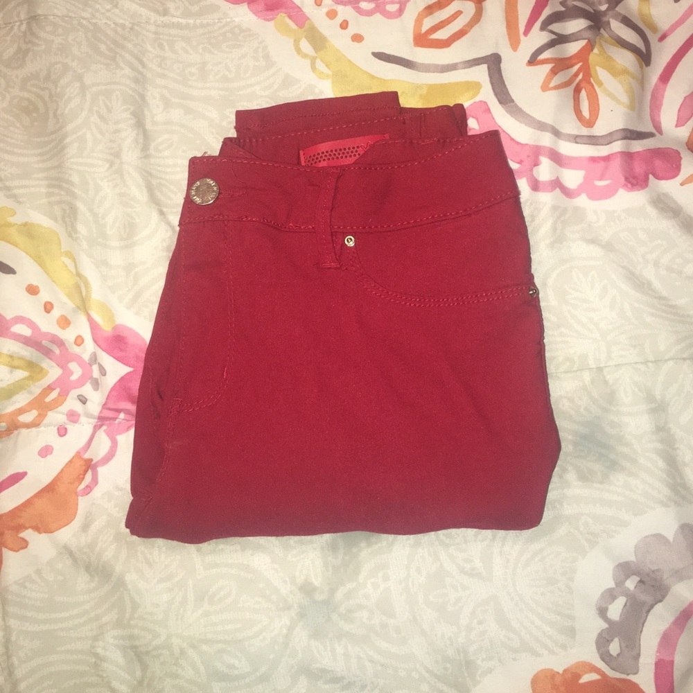 red skinny jeans!
