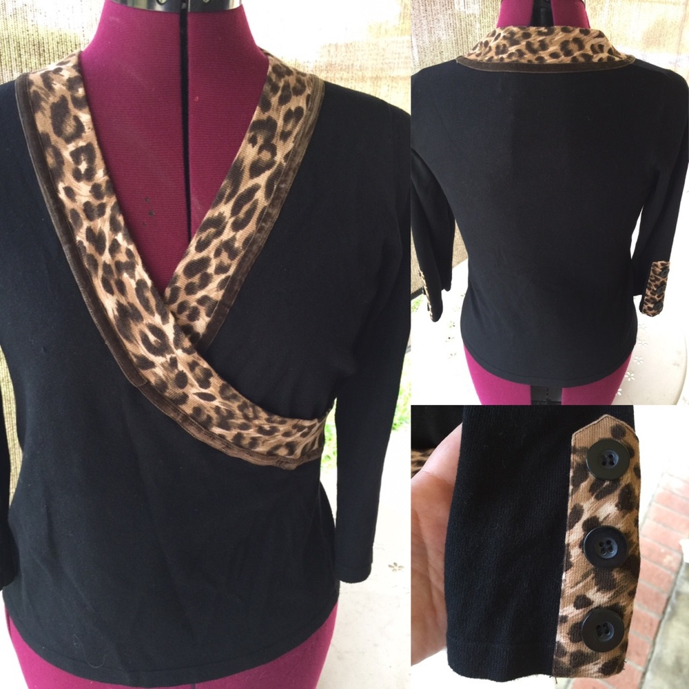 Black w/ cheetah detail top