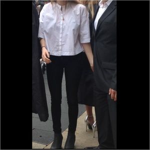 Cropped white Zara button down