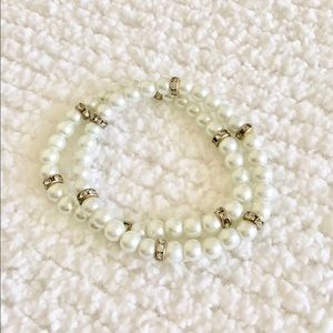 Faux white pearl bracelet