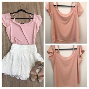 Off the shoulder rose top