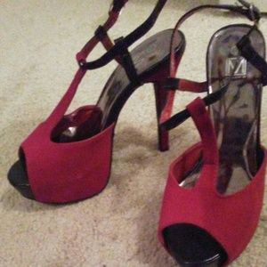 Black and red high heels