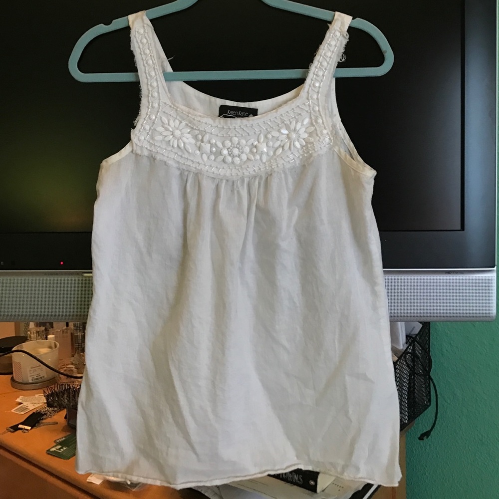 Babydoll beaded trim blouse