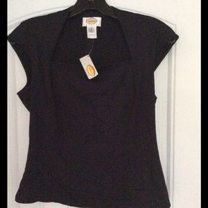 NWT SS Black top. PS TALBOTS