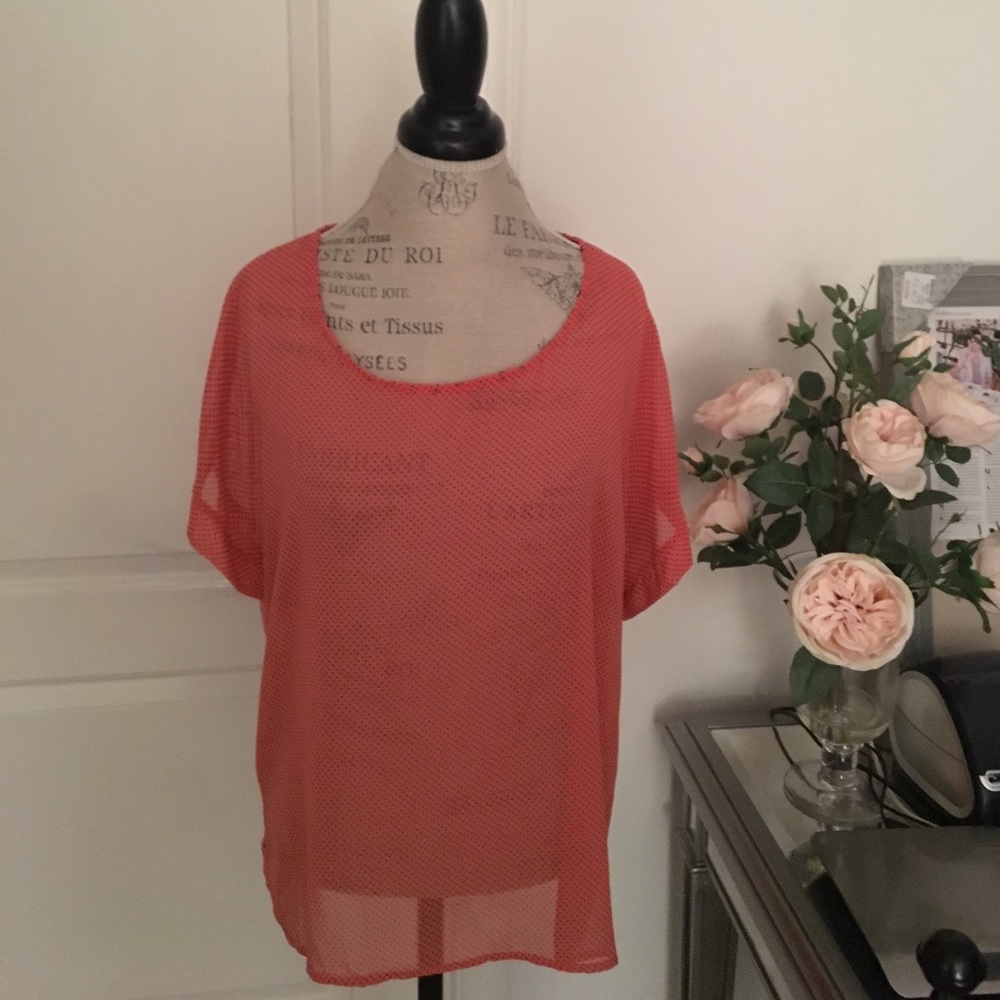 Gibson Sheer polka dot top